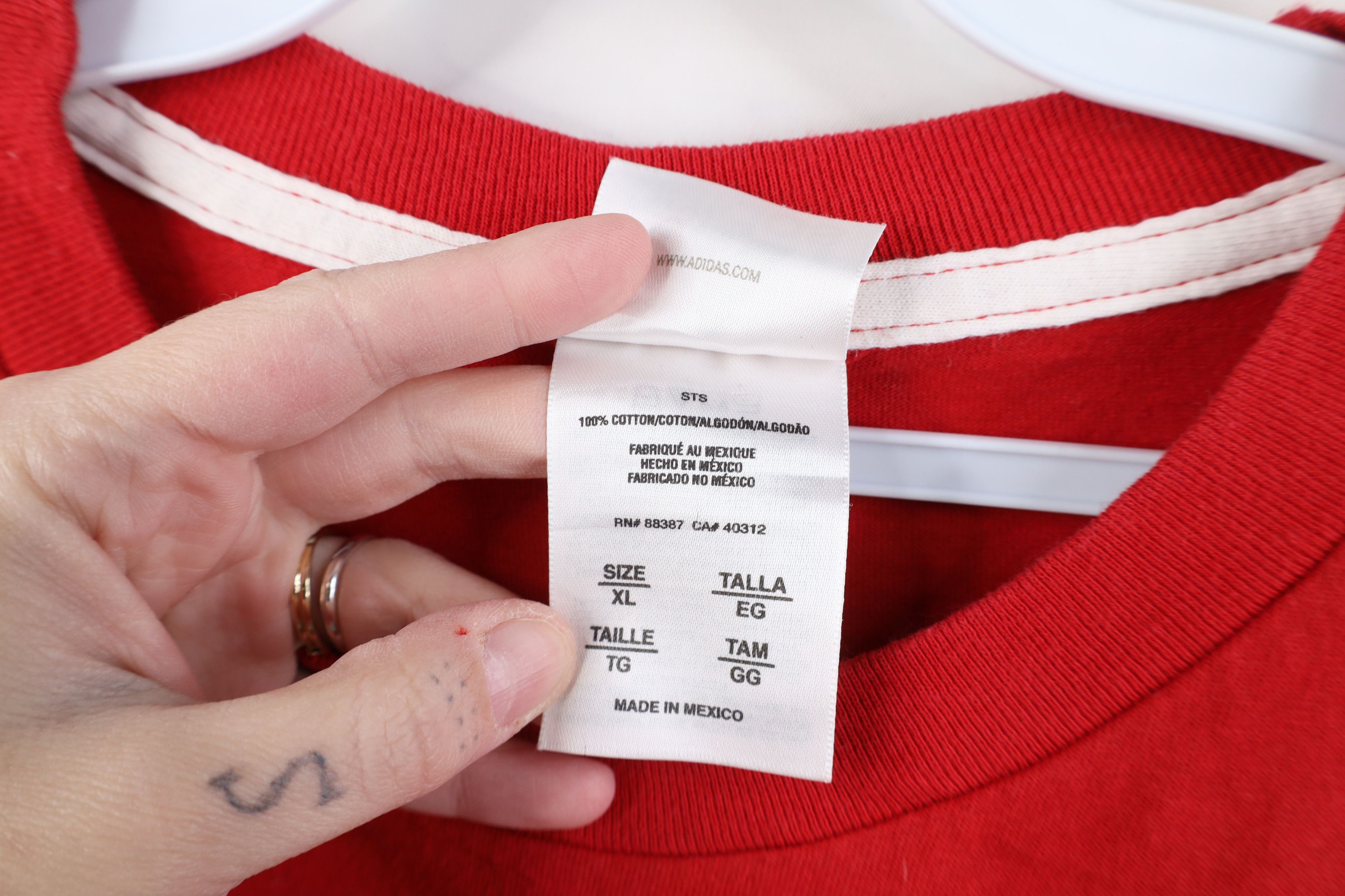 Adidas Vintage Y2K Adidas Logo Long Sleeve T-Shirt Red Cotton Size US XL / EU 56 / 4 - 9 Thumbnail