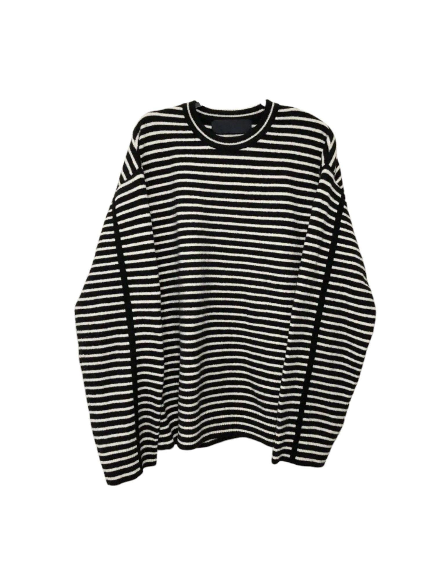 Juun.J Black and White Striped Oversized Sweater Size US S / EU 44-46 / 1 - 1 Thumbnail