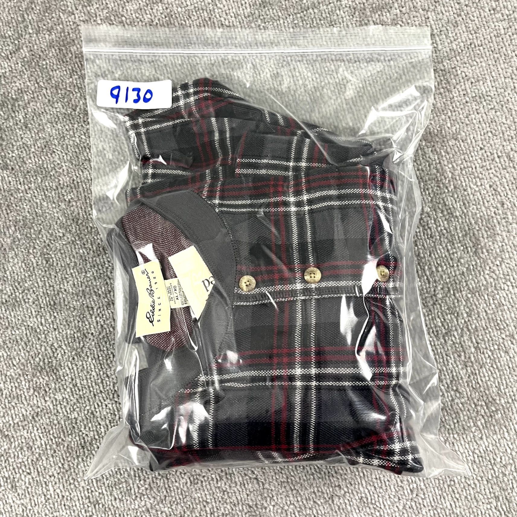 Eddie Bauer VINTAGE Eddie Bauer Men's Shirt XL Tall Plaid Henley Long Sleeve Pullover - Gray, Red, White, All Seasons Size US XL / EU 56 / 4 - 8 Thumbnail