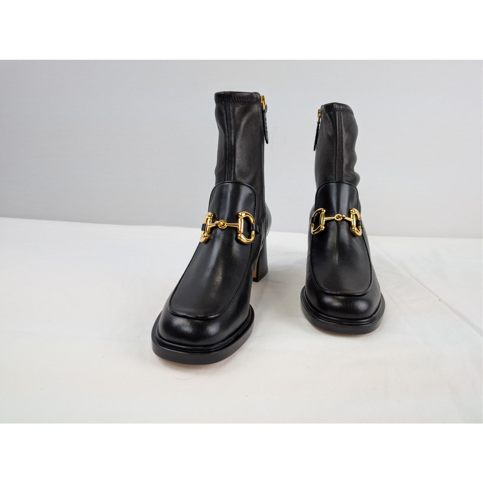 Gucci o1rshd1 Horsebit Leather ankle boot in Black-Gold Toned Size US 10 / IT 40 - 7 Thumbnail