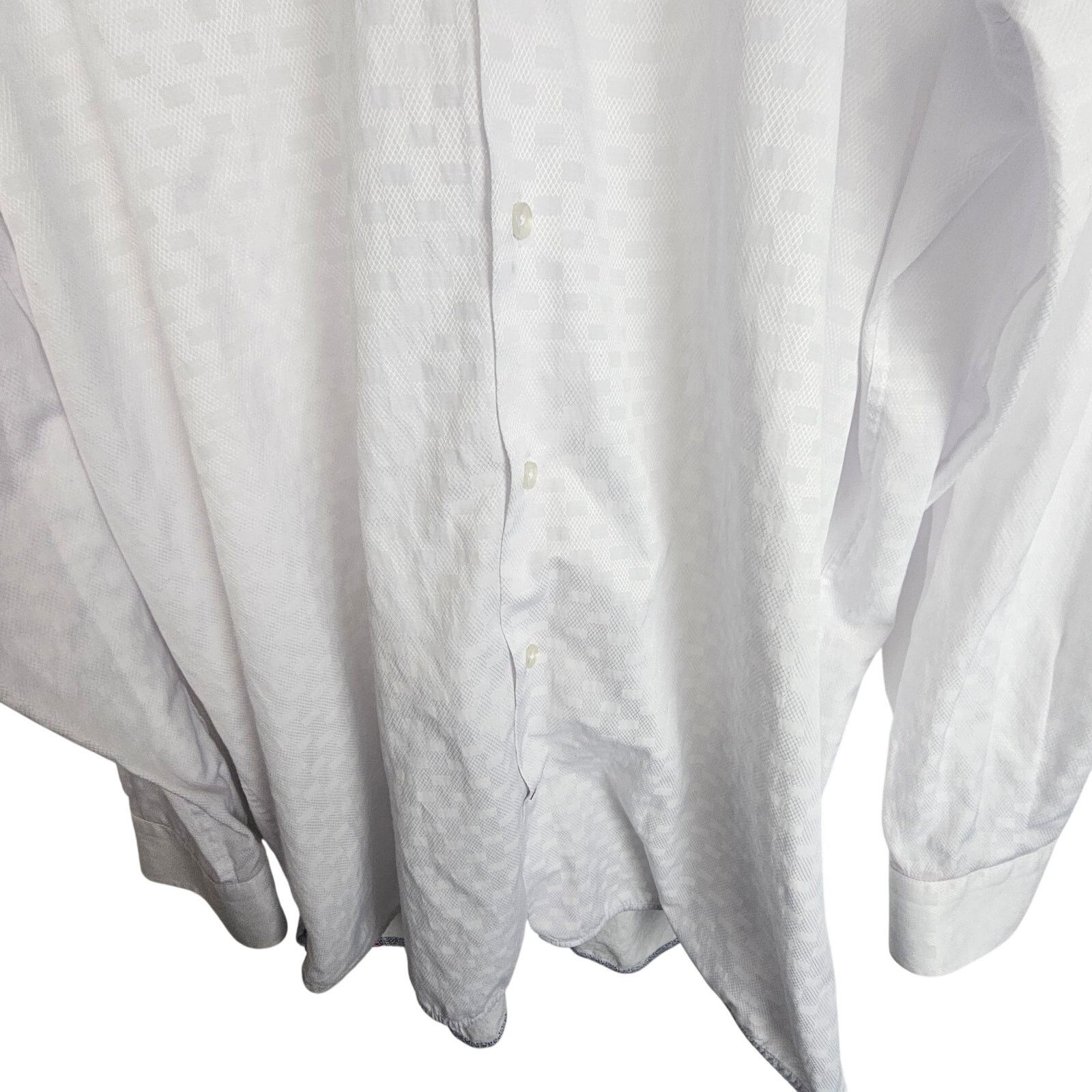 Luchiano Visconti Luchiano Visconti Mens White Geometric Dress Shirt Size 2XLT Size US XXL / EU 58 / 5 - 3 Thumbnail