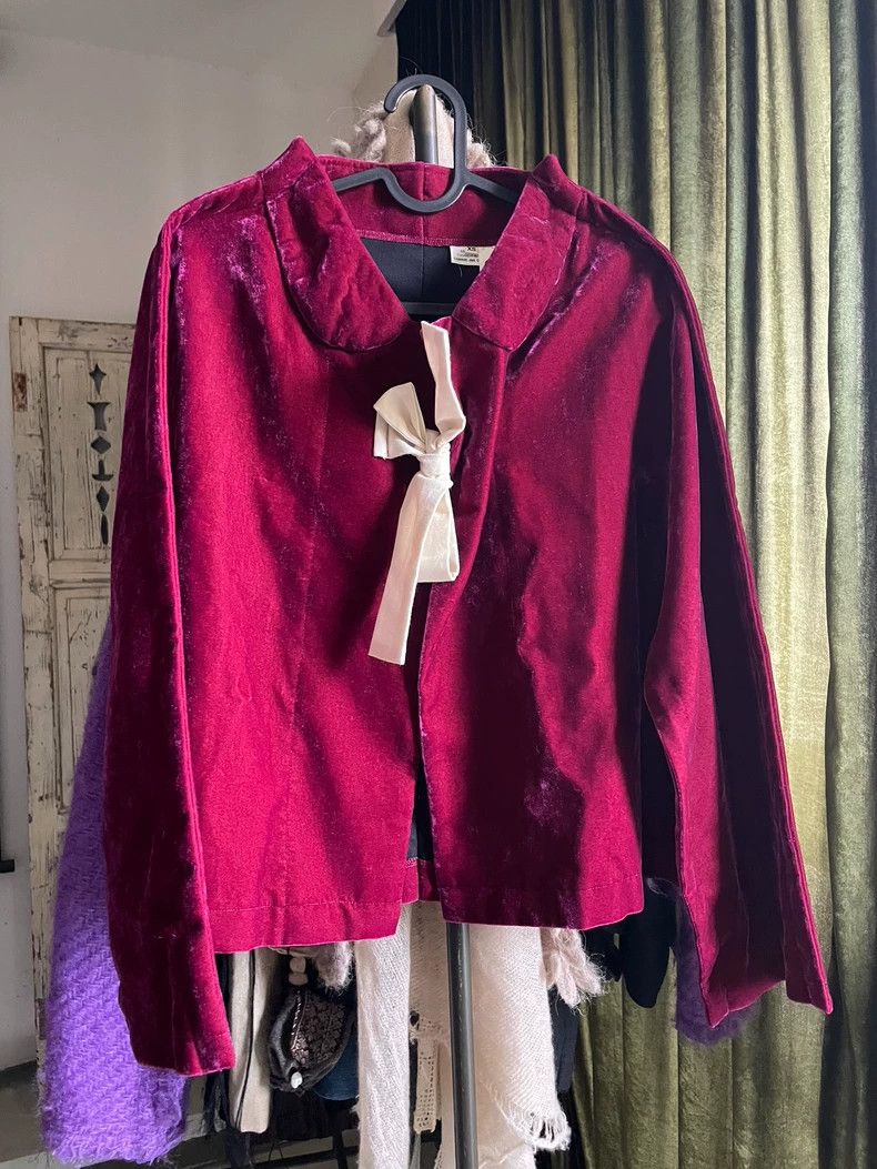 Comme des Garcons Comme des Garcons Two-dimensional pink velvet coat Size XS / US 0-2 / IT 36-38 - 1 Thumbnail