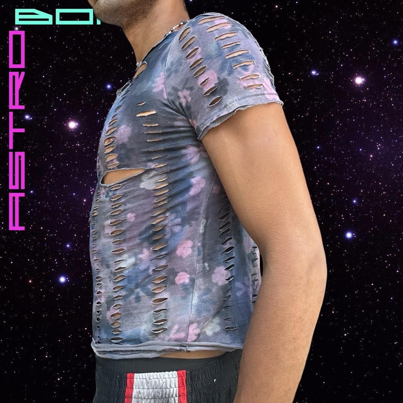 Other ASTROBOI* GREY PASTEL FLORAL PASTEL CUT OUT T-SHIRT _ XS Size US XS / EU 42 / 0 - 4 Thumbnail