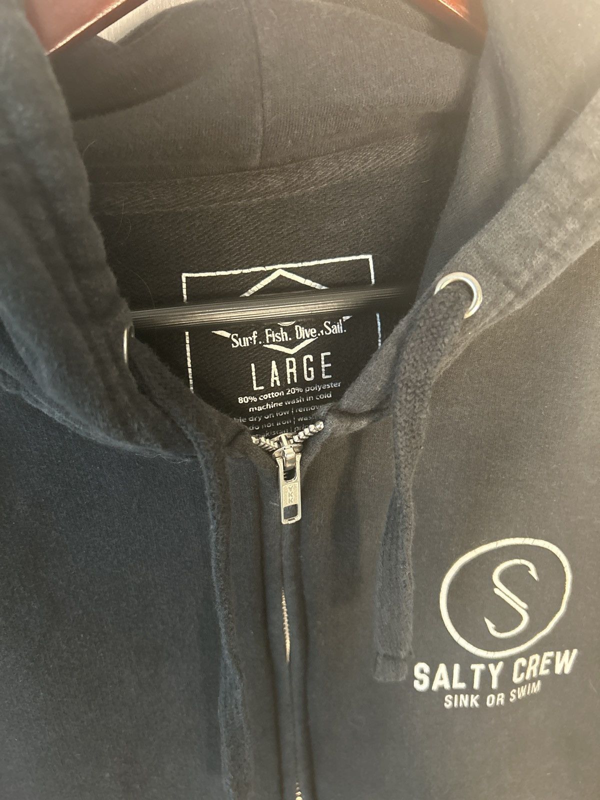 Vintage Salty Crew Black Zip-Up Size US L / EU 52-54 / 3 - 2 Thumbnail