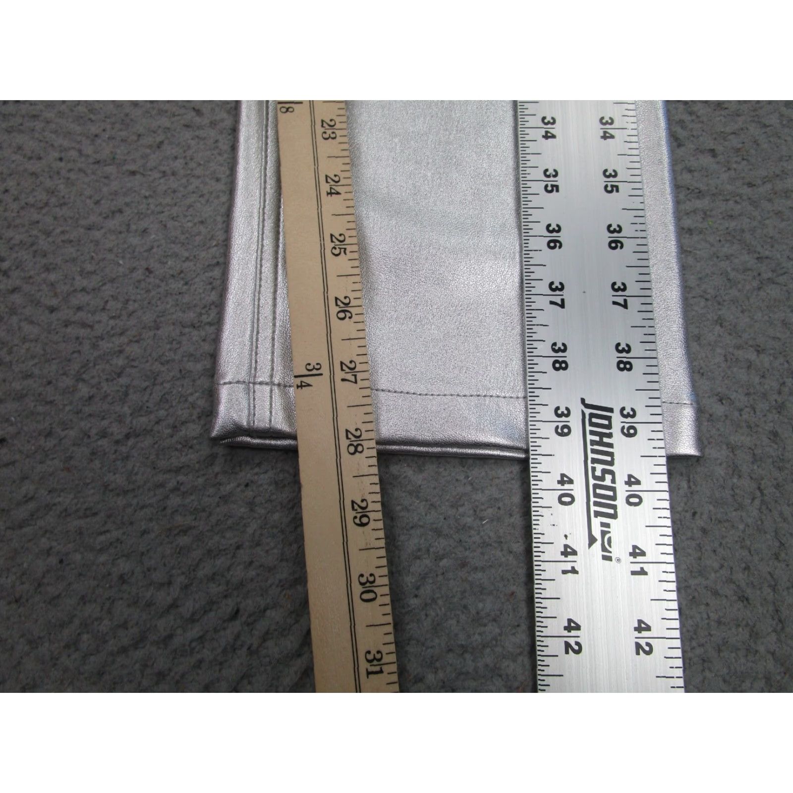 Abercrombie & Fitch Abercrombie & Fitch Vegan Leather Pants Womens 25 Ultra High Rise 90s Silver Khakis Straight Modern Vintage: No Size 24" / US 00 / IT 34 - 4 Thumbnail