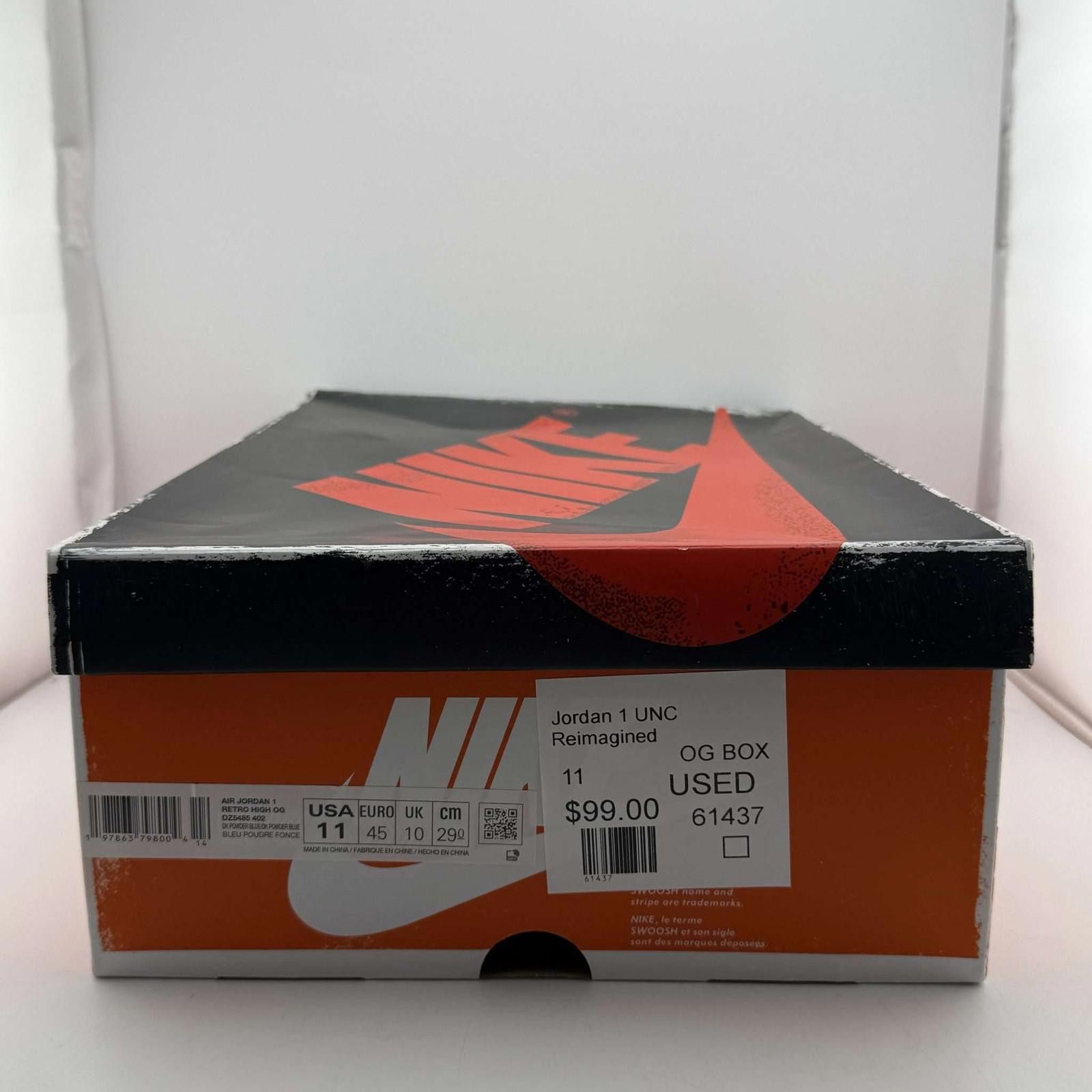 Nike Air Jordan 1 Retro High UNC Reimagined US 11 Used with Box Size US 11 / EU 44 - 8 Thumbnail