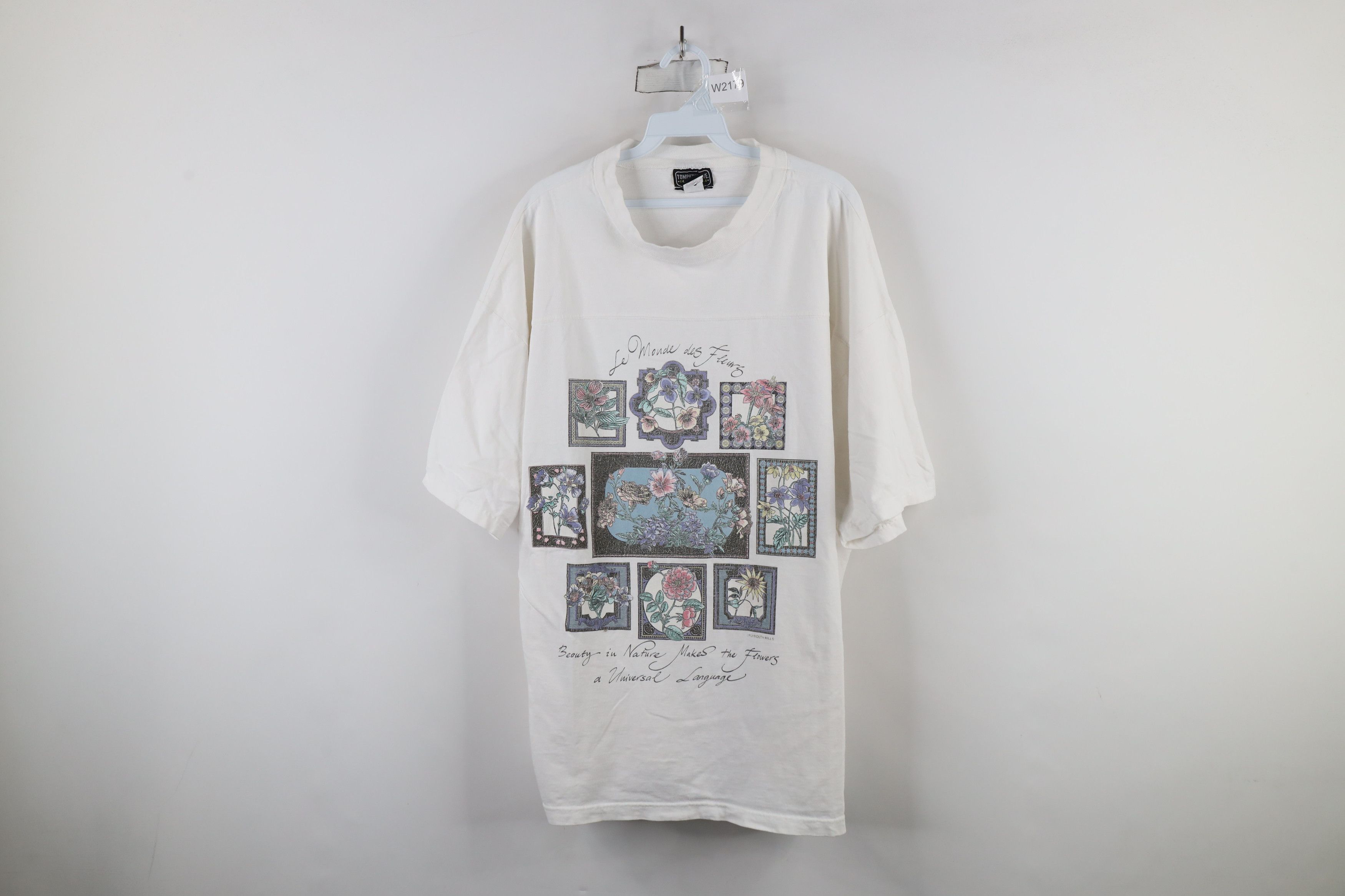 Vintage Vintage 90s Streetwear Flowers Short Sleeve T-Shirt USA Size XXL / US 16-18 / IT 52-54 - 1 Thumbnail