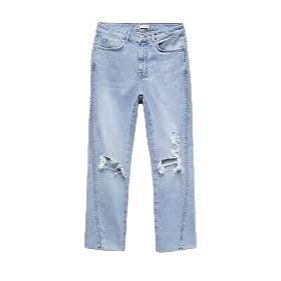 Zara Zara Light Blue High Rise Distressed Slim Jeans Size 27" / US 4 / IT 40 - 1 Thumbnail