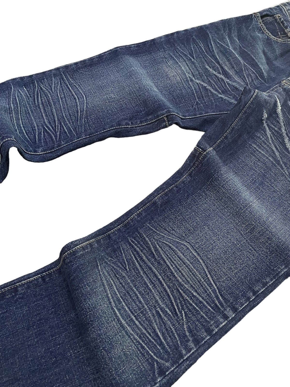 Japanese Brand Designez Japan Asymmetrical illustration Back At Front Jeans Size US 31 - 16 Thumbnail