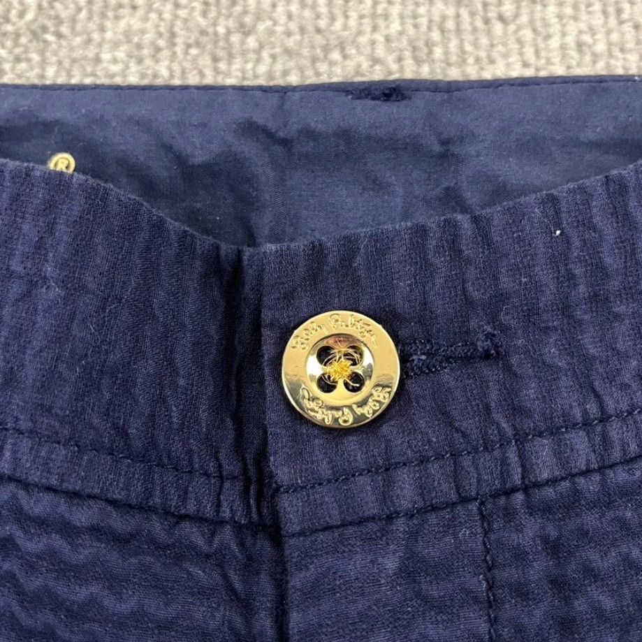 Lilly Pulitzer LILLY PULITZER Shorts Women Navy Blue THE CALLAHAN 5" 00 Preppy Beach Casual Workwear Pop Floral 5-Pocket Regular 100% Cotton Size 24" / US 00 / IT 34 - 4 Thumbnail