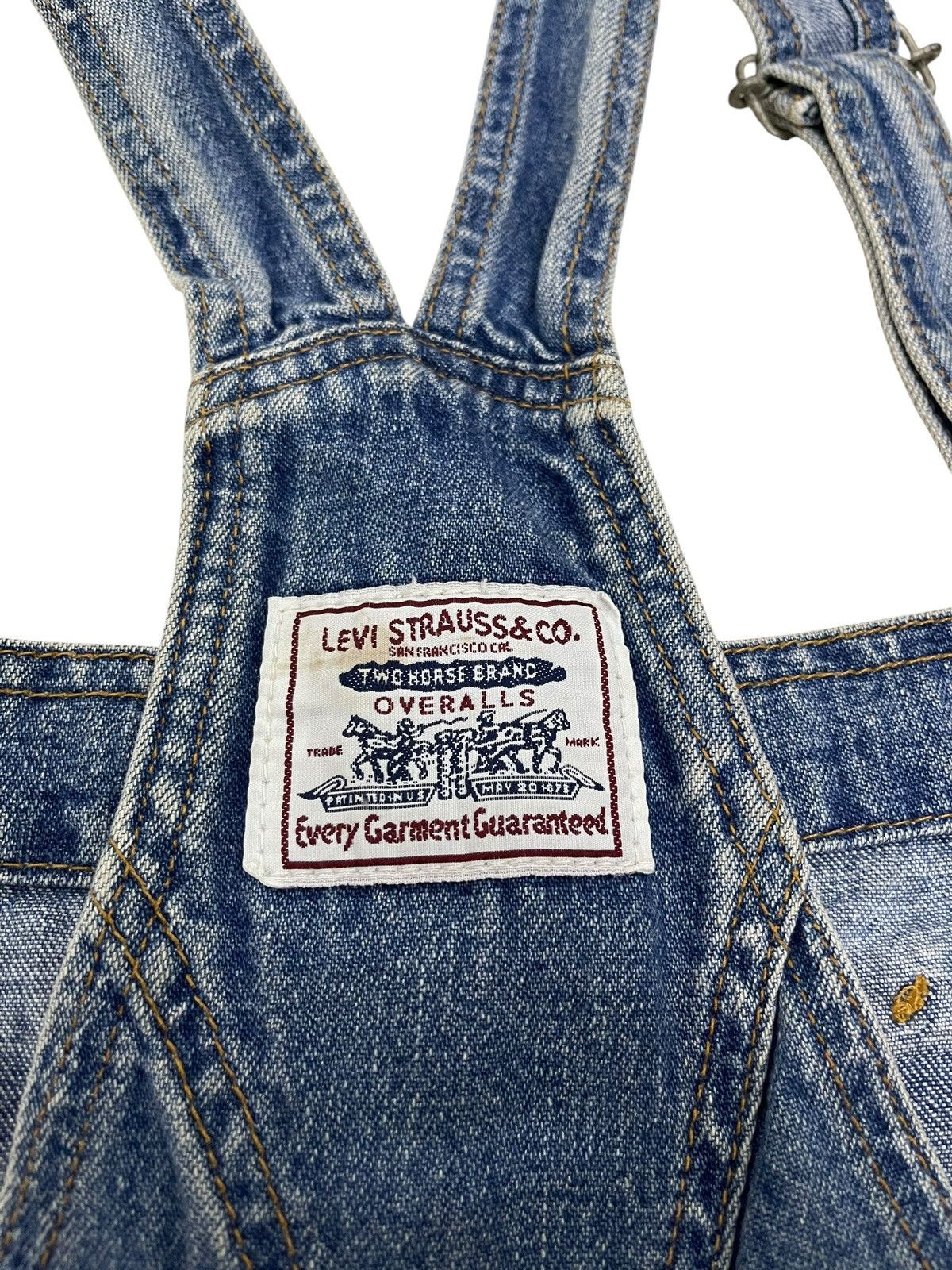 Levi's Vintage Clothing Vintage 90s Levi’s Black Tab Denim Short Overalls Size 38" / US 16 / IT 52 - 3 Thumbnail