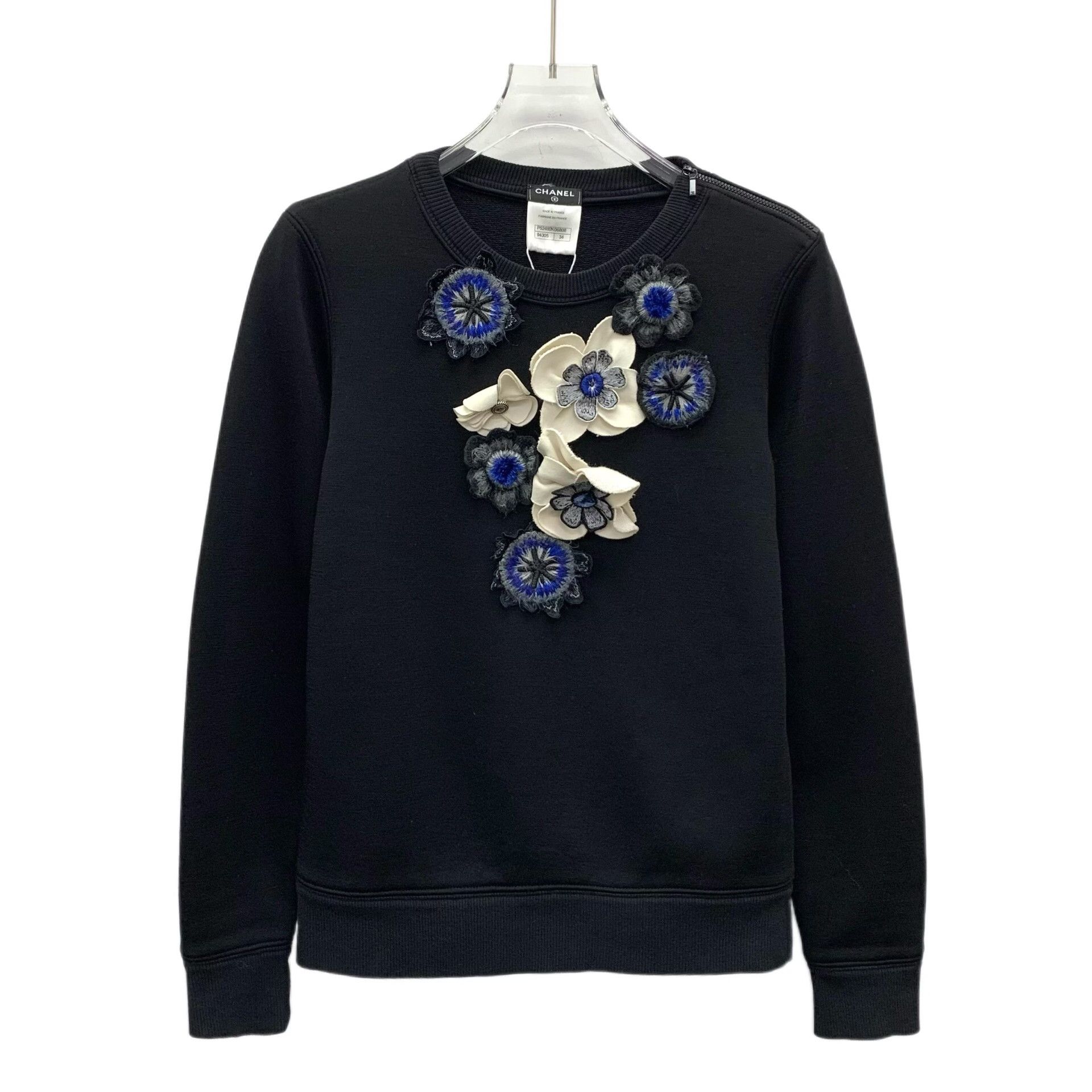Chanel Chanel Floral Embroidered Black Hoodie XS Women Size XS / US 0-2 / IT 36-38 - 1 Thumbnail