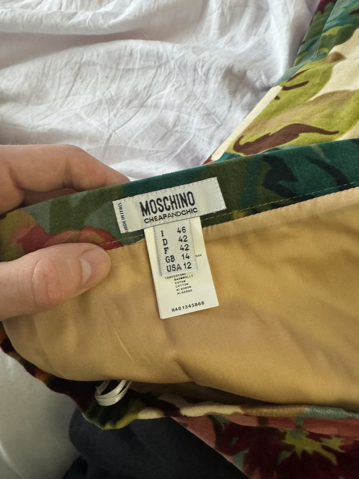 Moschino Moschino Cheap and Chic Vintage Skirt Velour Floar Print Size US 30 / EU 46 - 3 Thumbnail