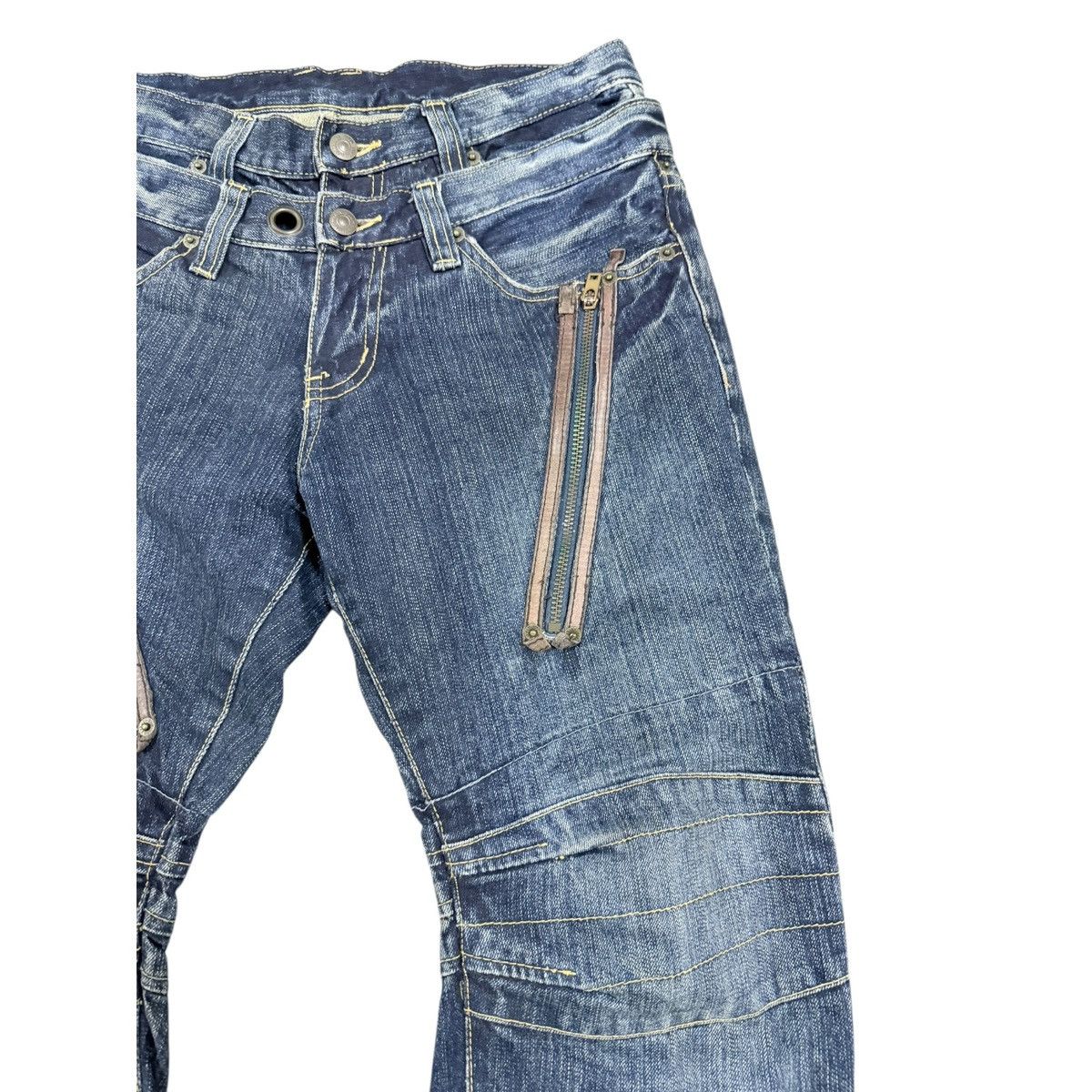 PPFM Vtg🔥PPFM Bondage Zipper Double Waist Curve Jeans Size US 32 / EU 48 - 10 Thumbnail