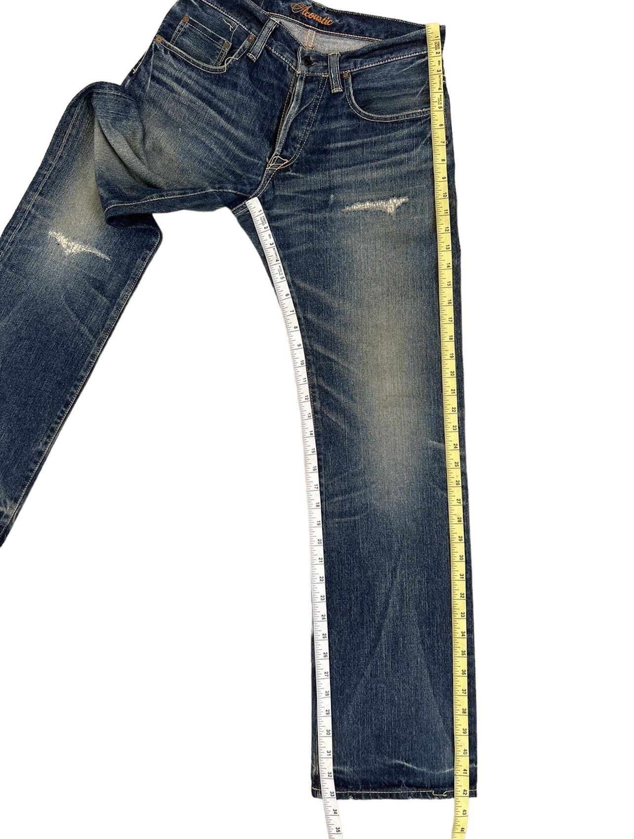 Vintage Acoustic Japan Distress Mud Denim Redline Selvedge Jeans Size US 30 / EU 46 - 5 Thumbnail
