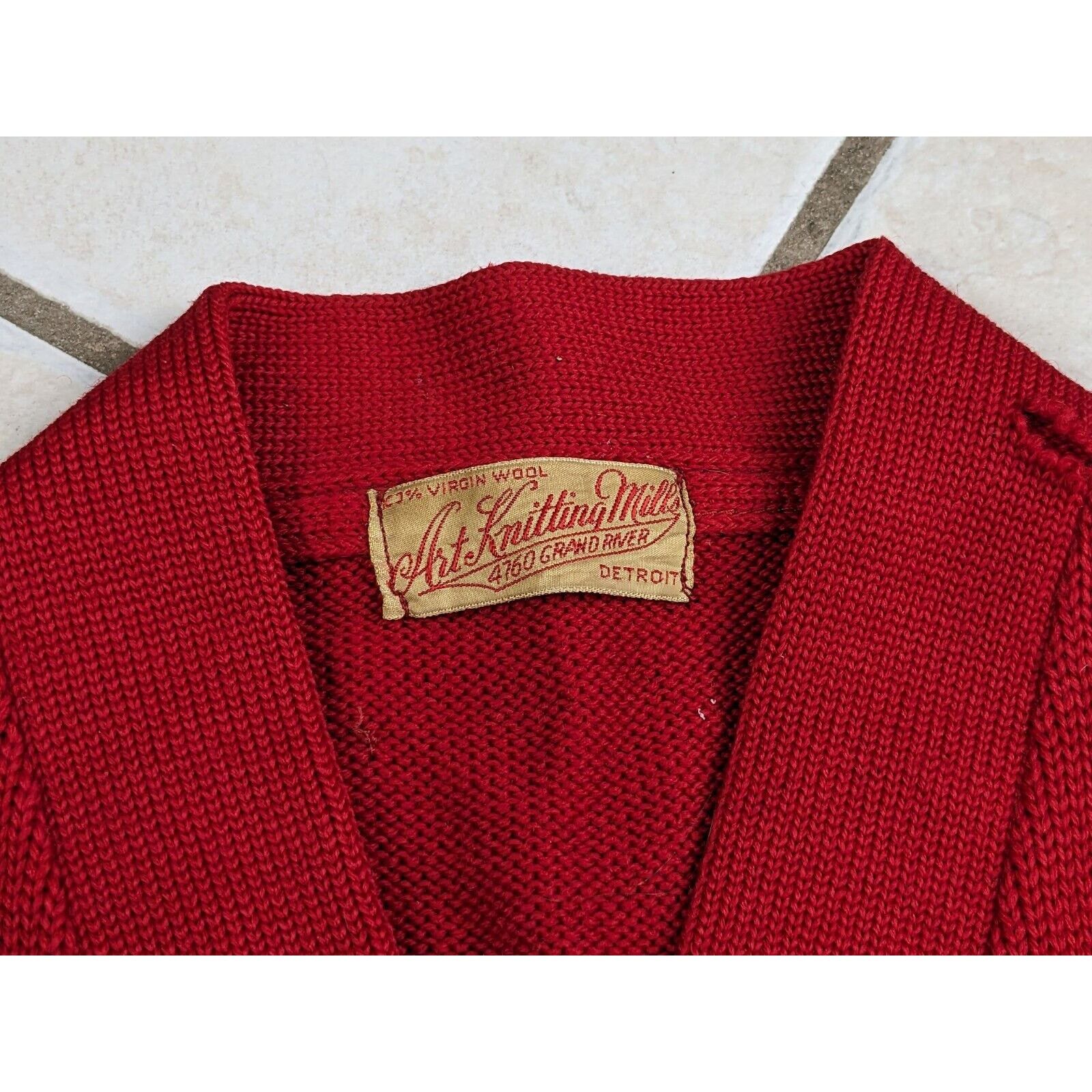 Other Vtg 1950s Art Knitting Mill Sweater Letterman Cardigan Size M / US 6-8 / IT 42-44 - 2 Thumbnail