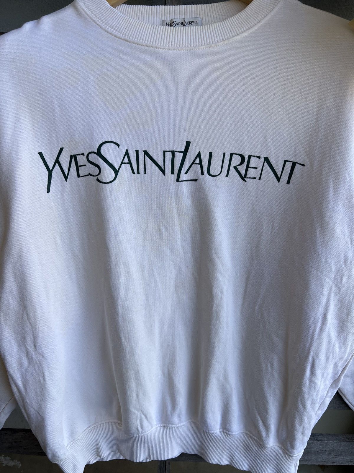 Yves Saint Laurent Vintage Yves Saint Lauren Spell Out Sweatshirt Size US L / EU 52-54 / 3 - 3 Thumbnail