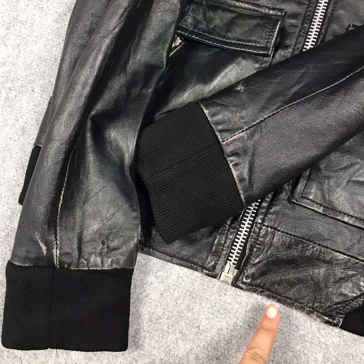 14th Addiction × If Six Was Nine LEATHER ZIPPER HOODIES JACKET PUNK LGB STYLE JACKET Size US S / EU 44-46 / 1 - 5 Thumbnail