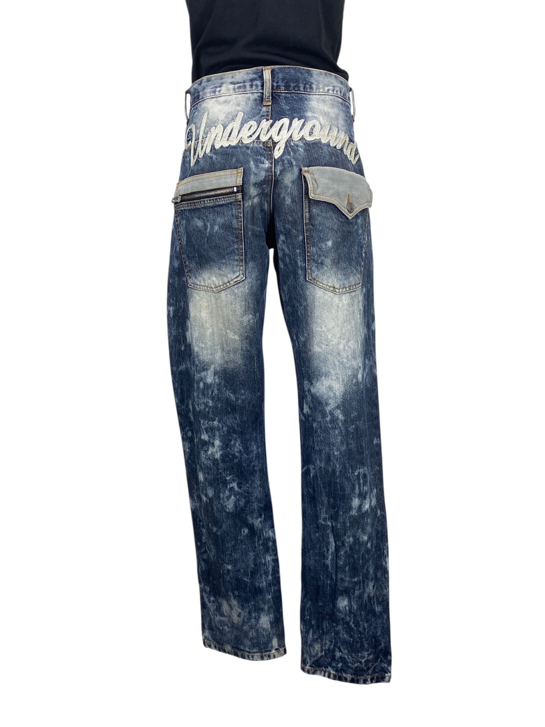 Japanese Brand Nylaus Distressed Denim Goth Punk Jeans Size US 31 - 1 Thumbnail