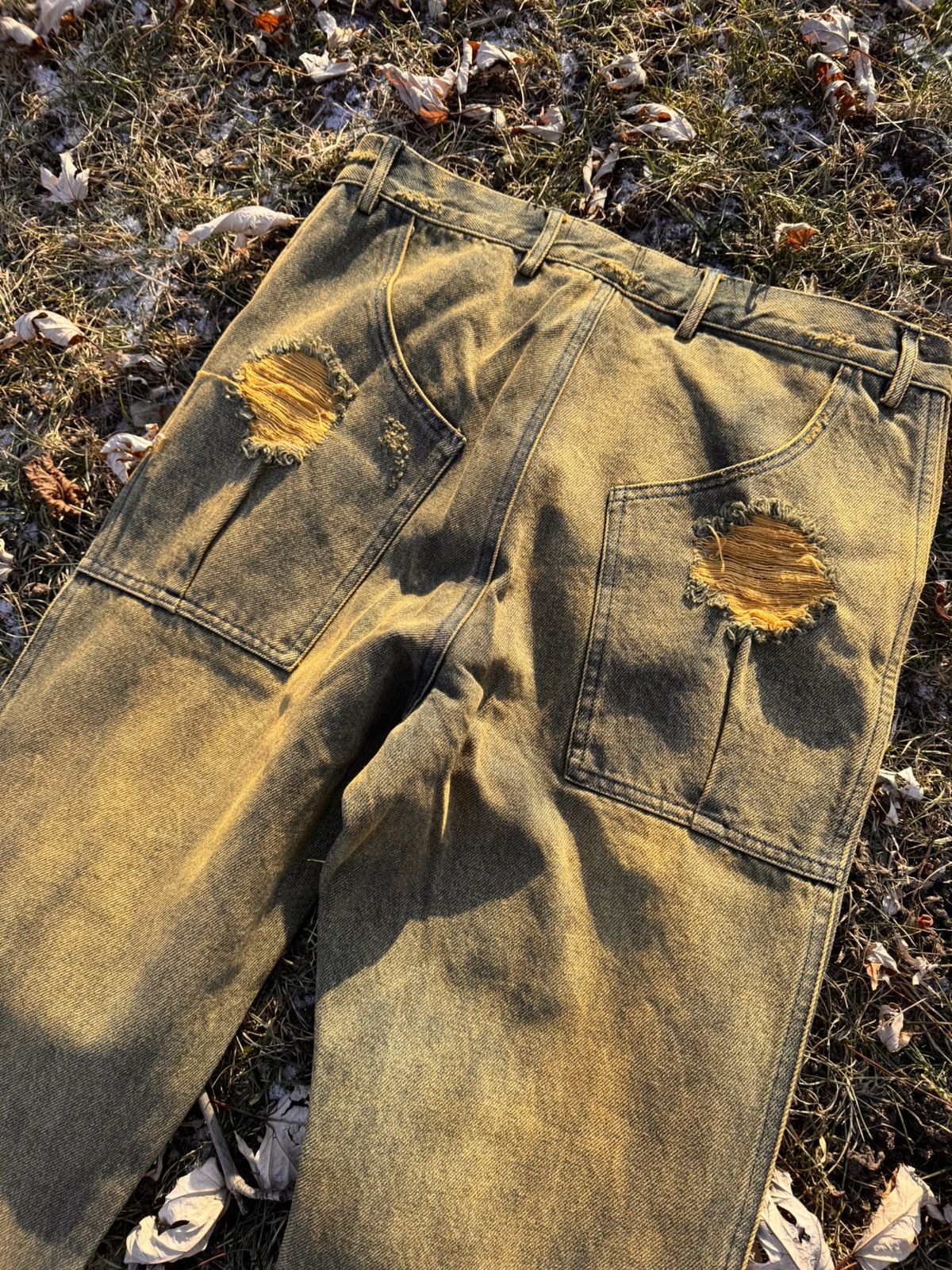 Hysteric Glamour × If Six Was Nine × Japanese Brand Mud wash panel cut stacked denim Size US 29 - 3 Thumbnail