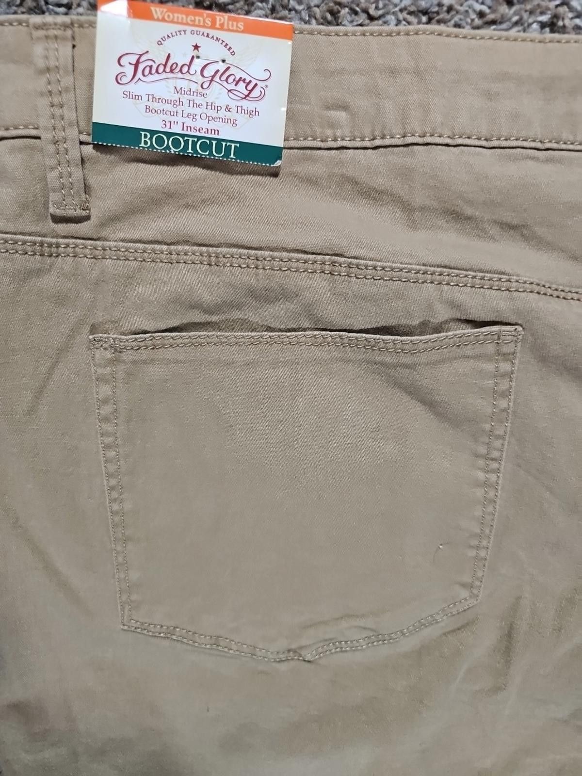 Faded Glory Faded Glory 26W NWT Khaki Bootcut Denim Midrise Jeans Size 26" / US 2 / IT 38 - 7 Thumbnail