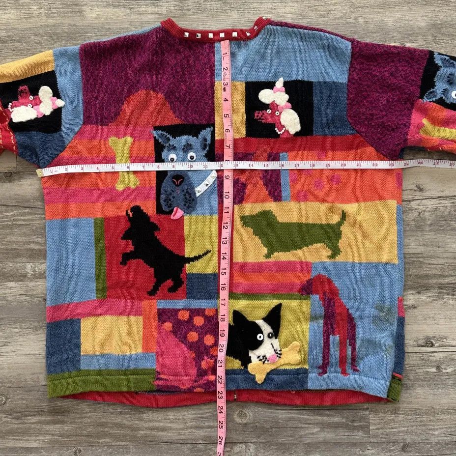 Other Vintage 2002 Susan Bristol Patchwork Dog Sweater Size XL Size XL / US 12-14 / IT 48-50 - 6 Thumbnail