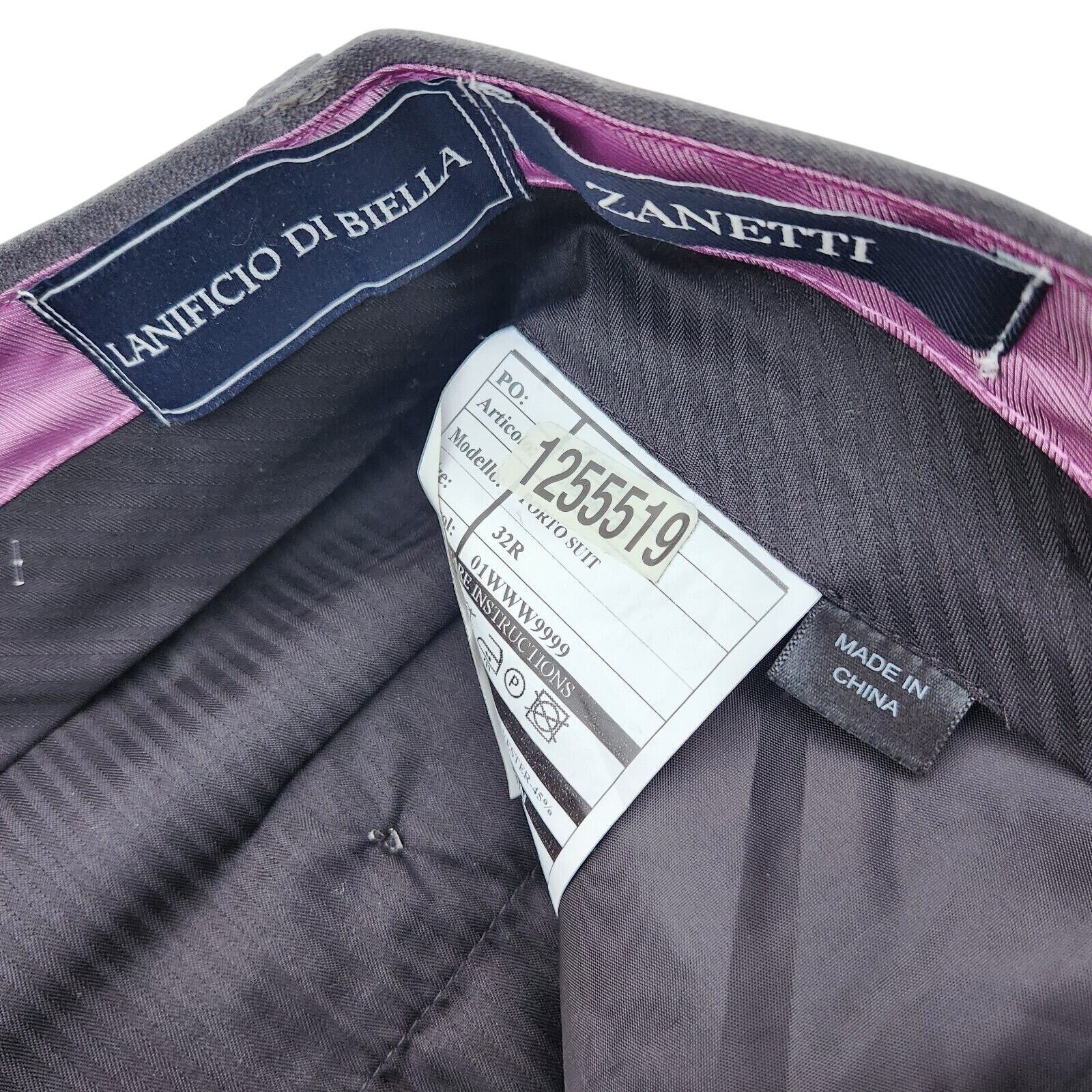 Zanetti Zanetti Men's Gray Wool Flat Front Suit Pants Size 32R Size US 32 / EU 48 - 3 Thumbnail