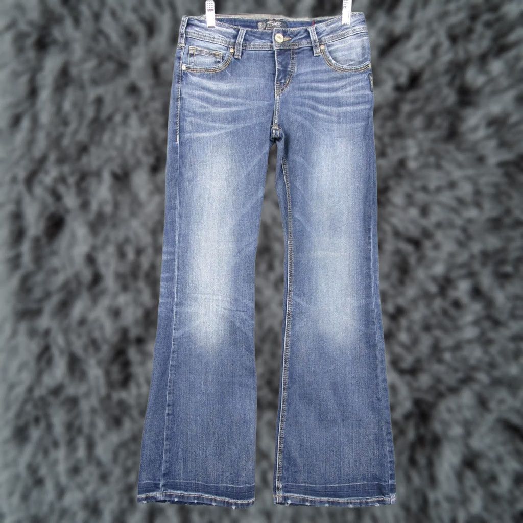 Silver Jeans Co. Silver Jeans Co Aiko Mid Flare Jeans Womens W29/L32 Blue Medium Wash Stretch 29x32 Size 29" - 1 Thumbnail