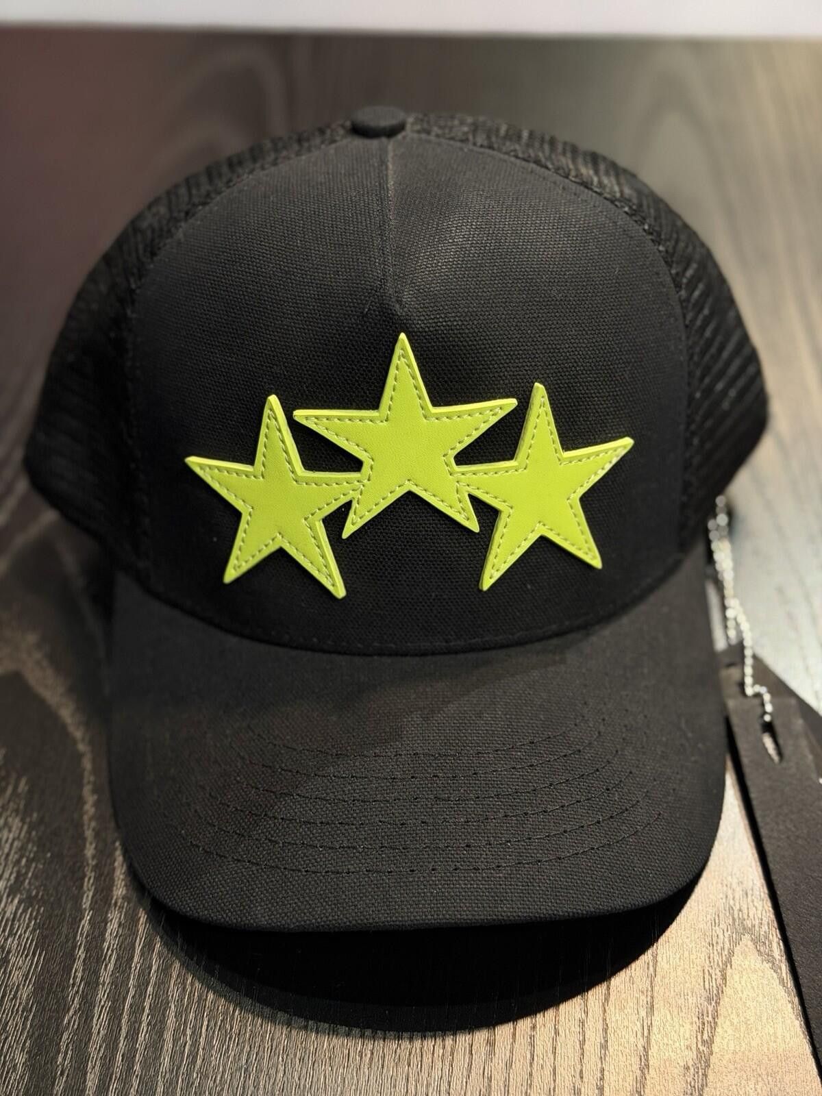 Amiri Amiri Star Logo Trucker Hat Black/Neon Brand New Size ONE SIZE - 2 Thumbnail