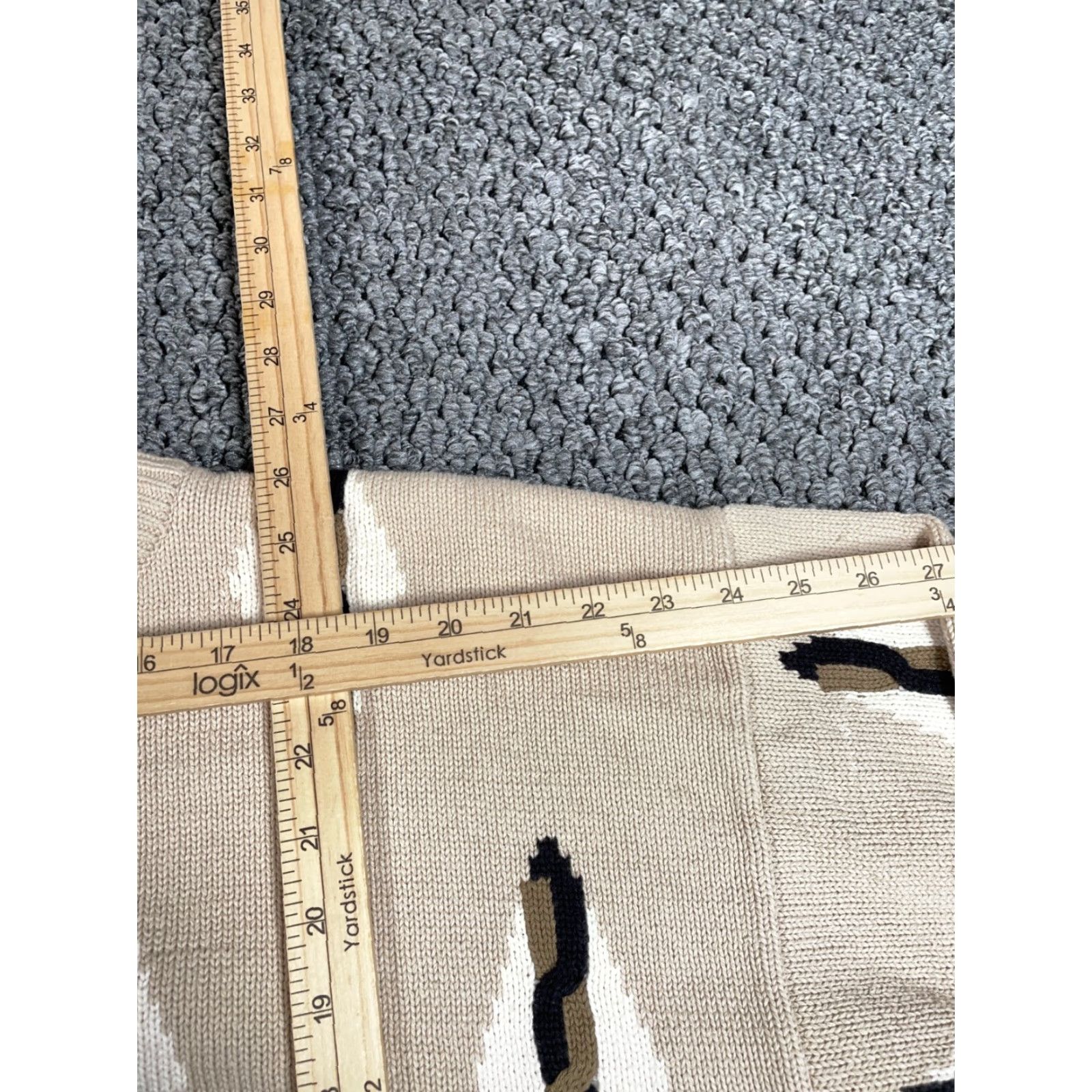 Vintage VTG 90s Geometric Chunky Knit Sweater Men's XL Beige Cotton Crew Neck Pullover Vintage Cosby Dad Style Size US XL / EU 56 / 4 - 7 Thumbnail