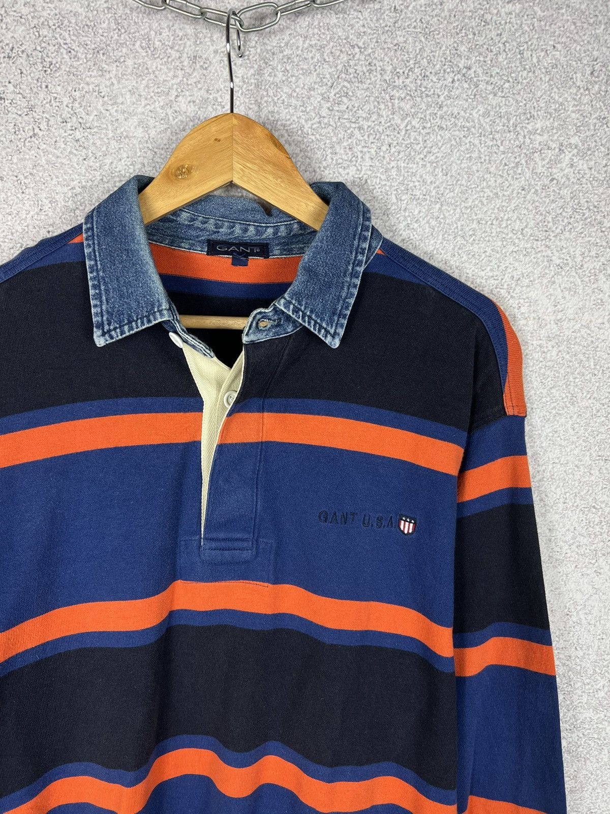 Gant Vintage Gant USA Striped Rugby Shirt Y2K Longsleeve Size US L / EU 52-54 / 3 - 2 Thumbnail
