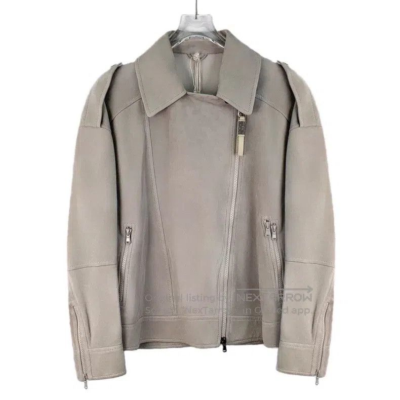 Brunello Cucinelli Brunello Cucinelli Gray leather collar zippered long-sleev Size XS / US 0-2 / IT 36-38 - 1 Thumbnail