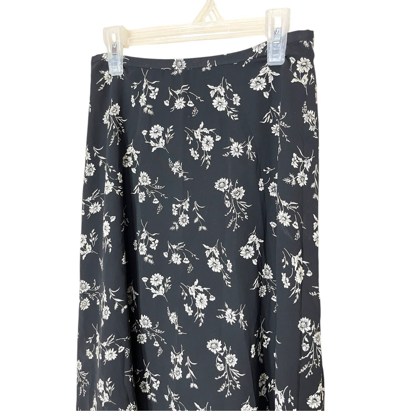 Other Vintage Liz Claiborne 90s Y2K Black Flower Print Knee Length Size 27" / US 4 / IT 40 - 2 Thumbnail