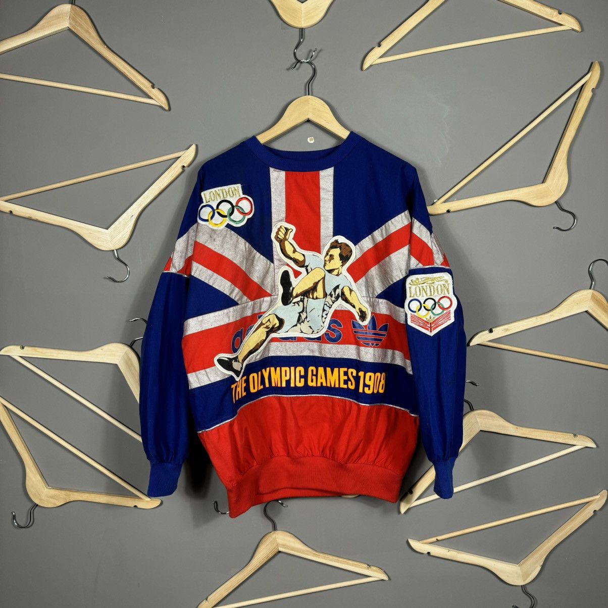 Vintage Vintage Adidas 90s London Olympic Games 1948 Sweatshirt Size US M / EU 48-50 / 2 - 1 Thumbnail