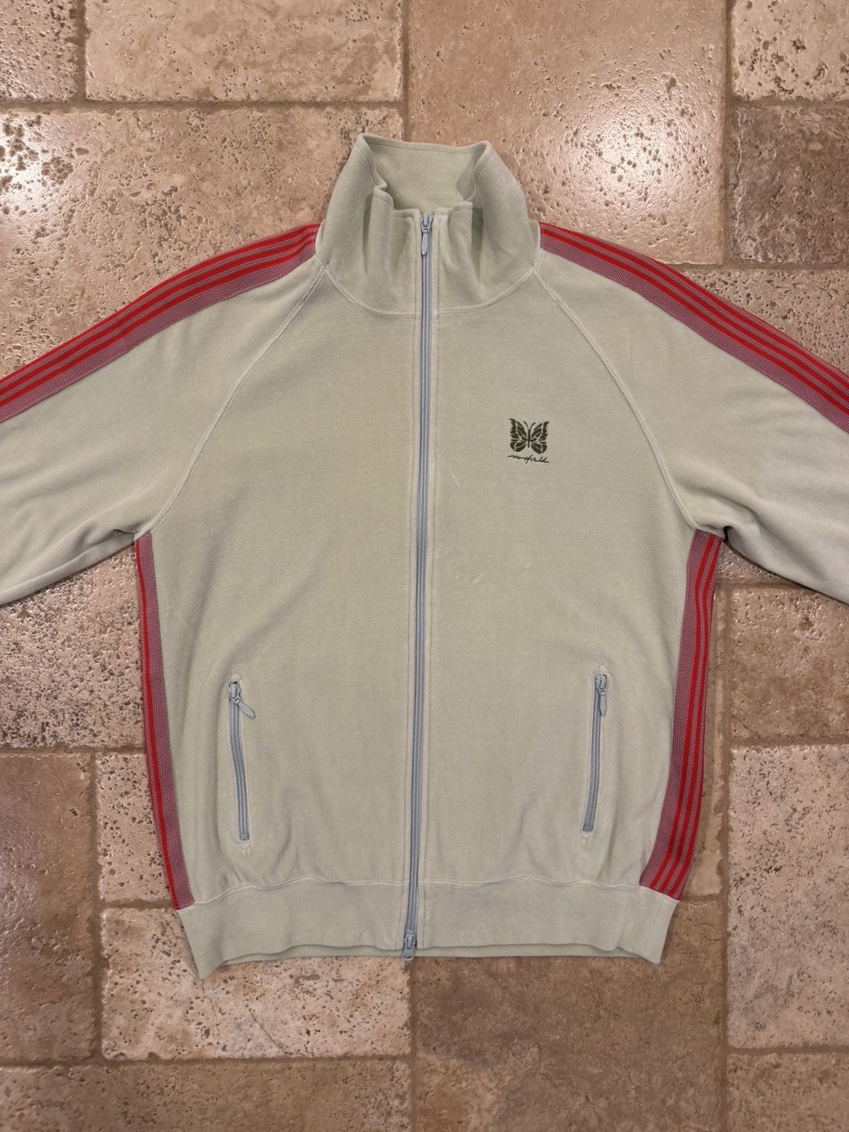Maxfield Los Angeles × Needles Needles x Maxfield Mint Green / Red Velour Track Jacket Size US L / EU 52-54 / 3 - 6 Thumbnail