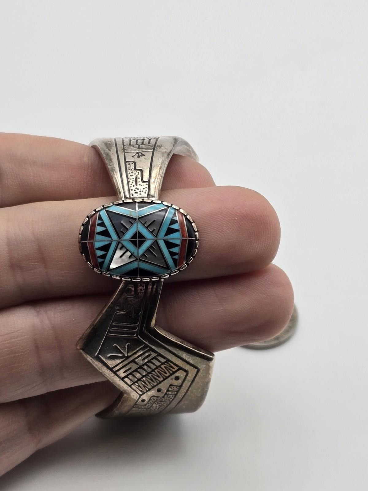 Other Carolyn Pollack RMT Sterling Inlay Cuff 6 3/8" Size ONE SIZE - 5 Thumbnail