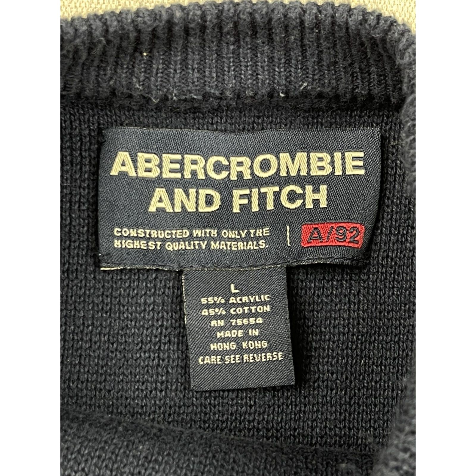 Abercrombie & Fitch VINTAGE Abercrombie & Fitch Sweater Crewneck Hoodie Men L Blue 92 Patch Knit Stripe Embroidered Outdoor Casual Pullover Knit Cotton Blend Size US L / EU 52-54 / 3 - 3 Thumbnail