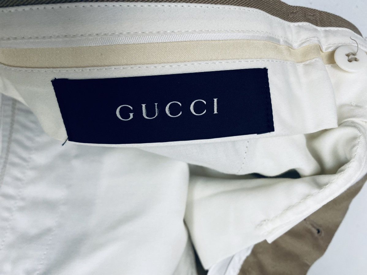 Gucci Gucci 🇮🇹 brown metal leather logo drill pants 36 Vintage NW Size US 36 / EU 52 - 3 Thumbnail