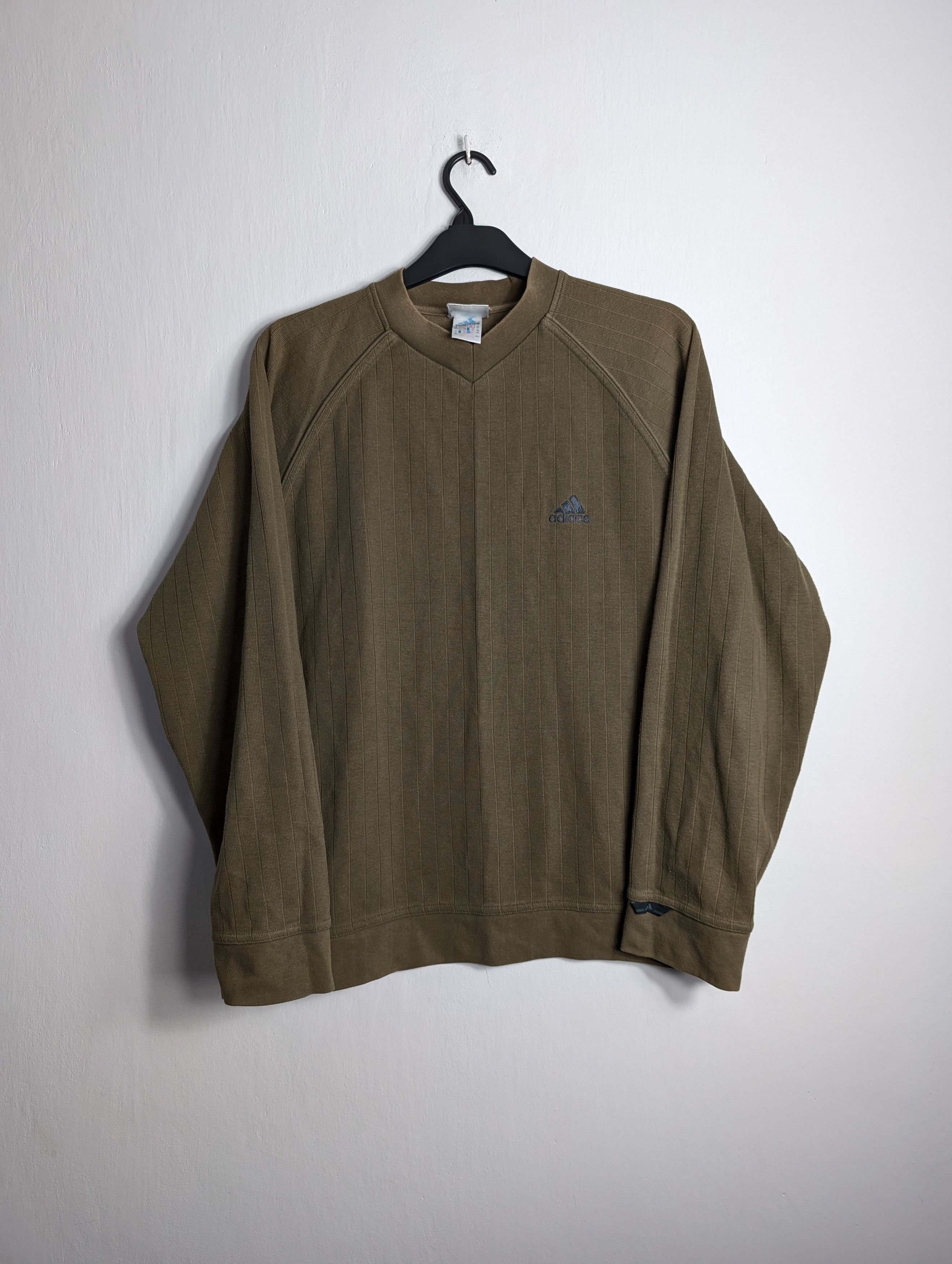 Adidas × Vintage Vintage 90's Adidas Boxy Sweatshirt Khaki Brown y2k Size US L / EU 52-54 / 3 - 1 Thumbnail