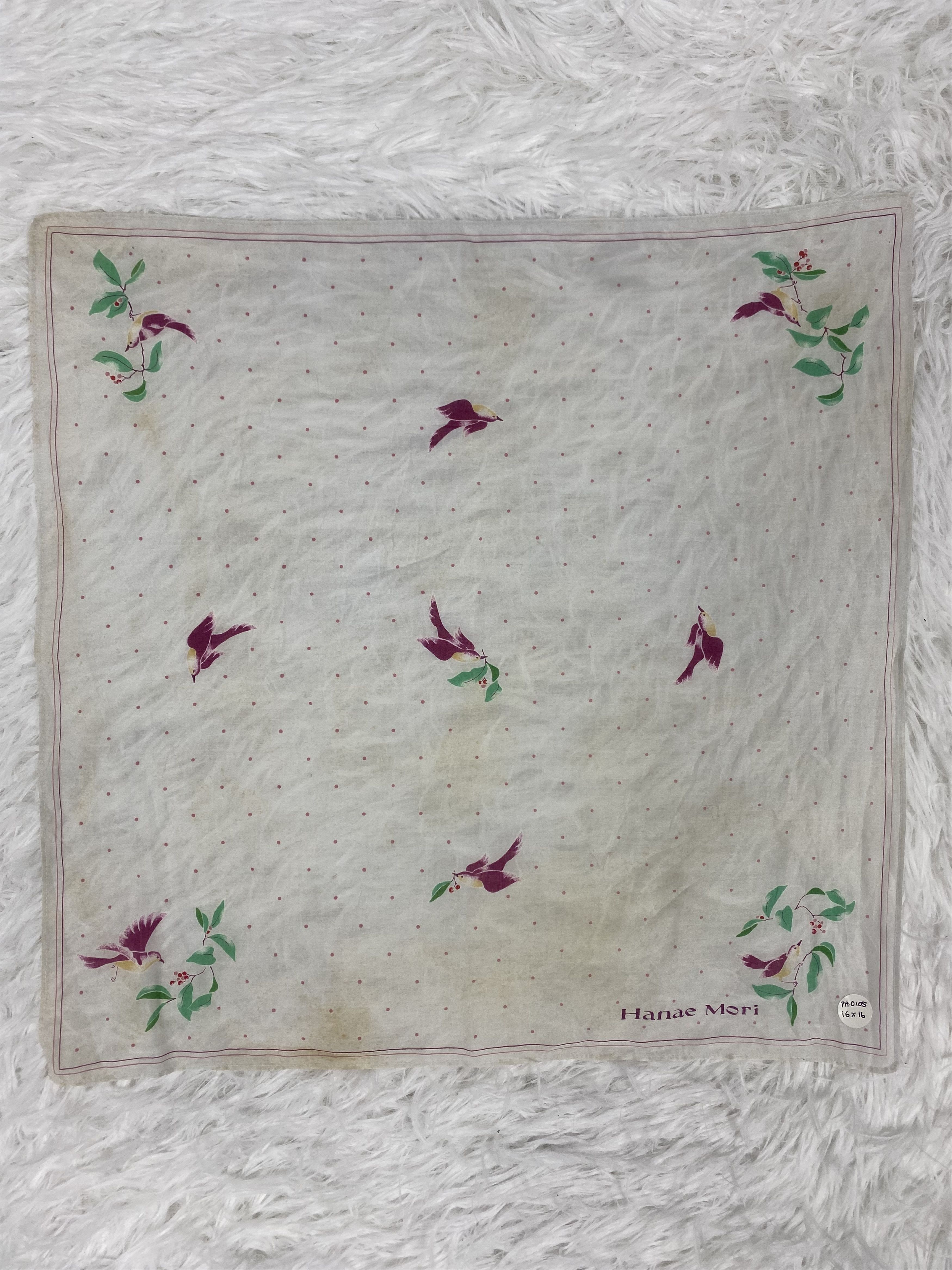 Hanae Mori Vintage Hanae Mori Handkerchief PH0105 Size ONE SIZE - 4 Thumbnail