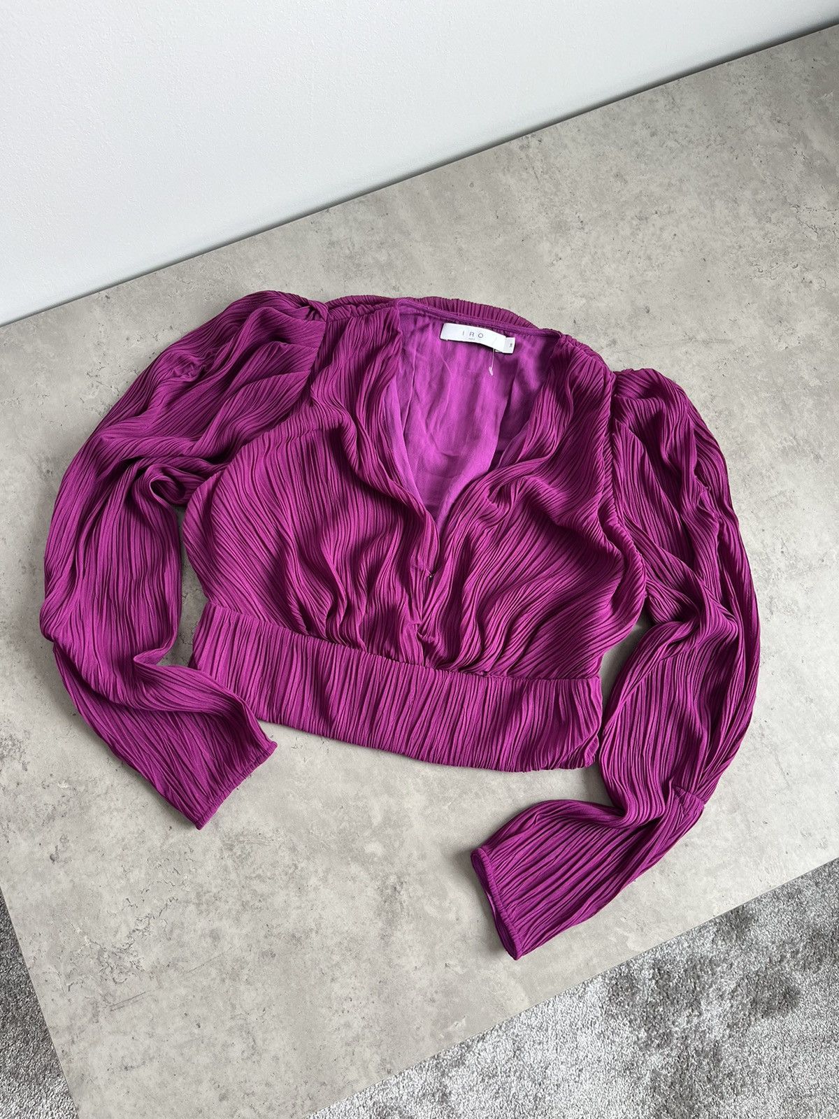 Iro IRO Amili Cropped Plissé-mesh Top Size XS / US 0-2 / IT 36-38 - 3 Thumbnail