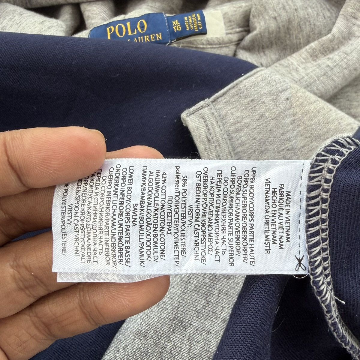 Polo Ralph Lauren Polo Ralph Lauren RL-67 Hoodie Grey Navy Colorblock Big Logo Size US XL / EU 56 / 4 - 15 Thumbnail