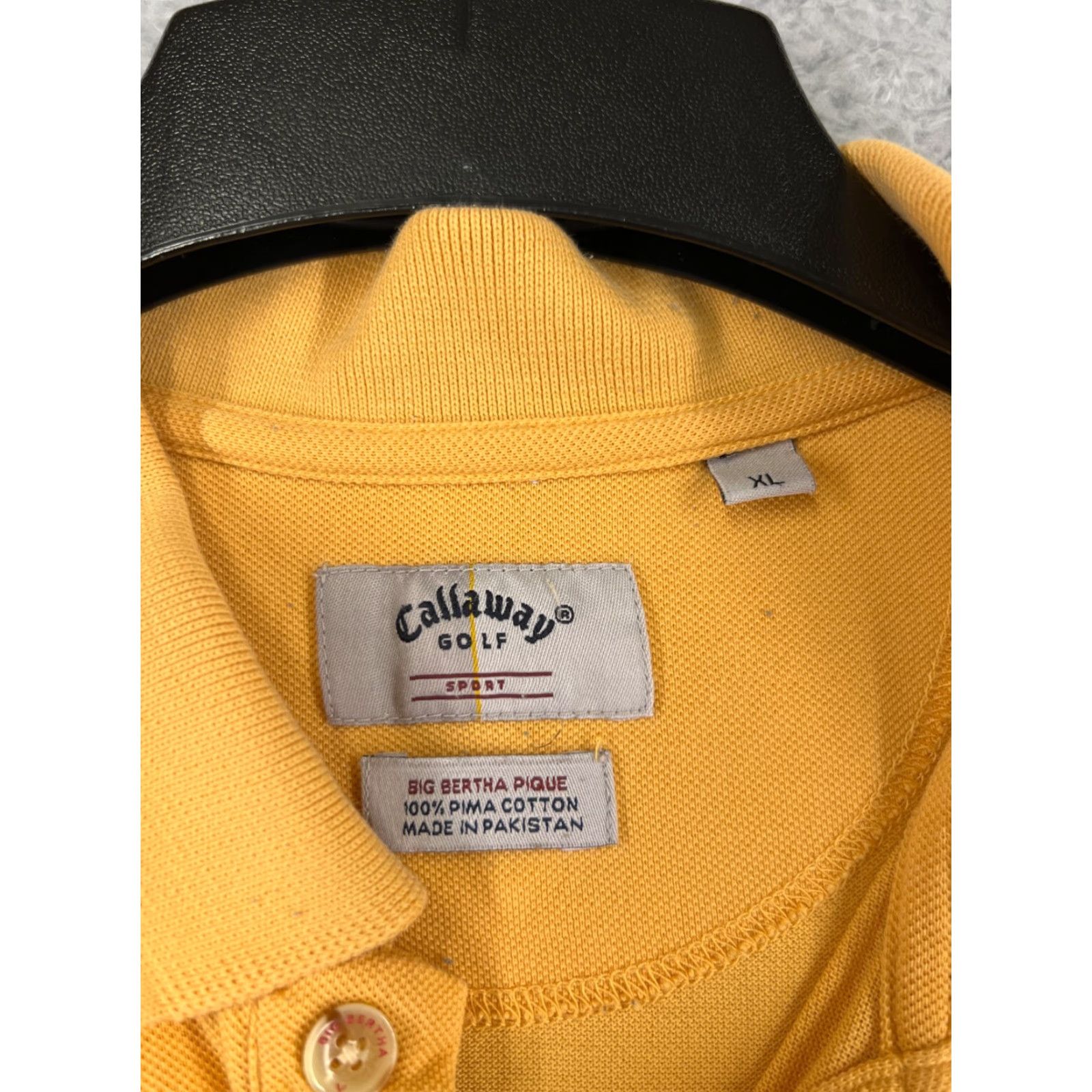 Callaway Callaway Golf Polo Shirt Mens XL Yellow Short Sleeve Knit 100% Cotton Regular Fit Shirt Men’s Golf Polo Size US XL / EU 56 / 4 - 3 Thumbnail