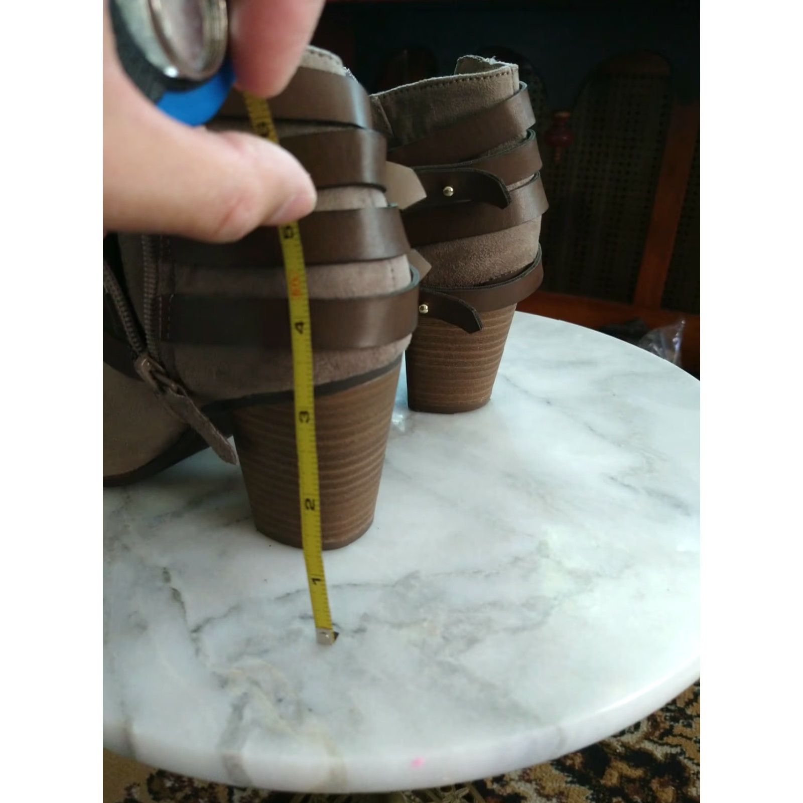 Vintage VINTAGE MaterialGirl Boots Chelsea Women Brown Faux Suede Leather Straps Size 6.5 High Heel 3 in Womens Size US 7 / IT 37 - 7 Thumbnail