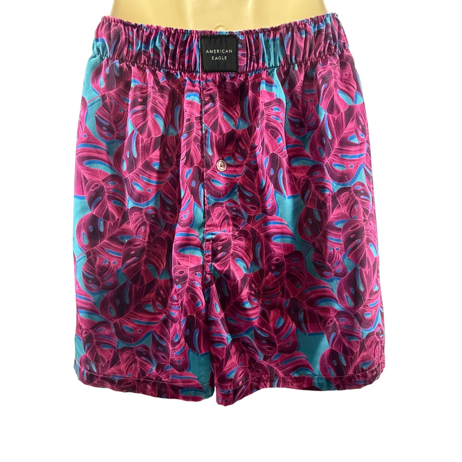 American Eagle Outfitters American Eagle Laser Palms Satin Pocket Boxer Lounge Medium Size 32 - 1 Thumbnail