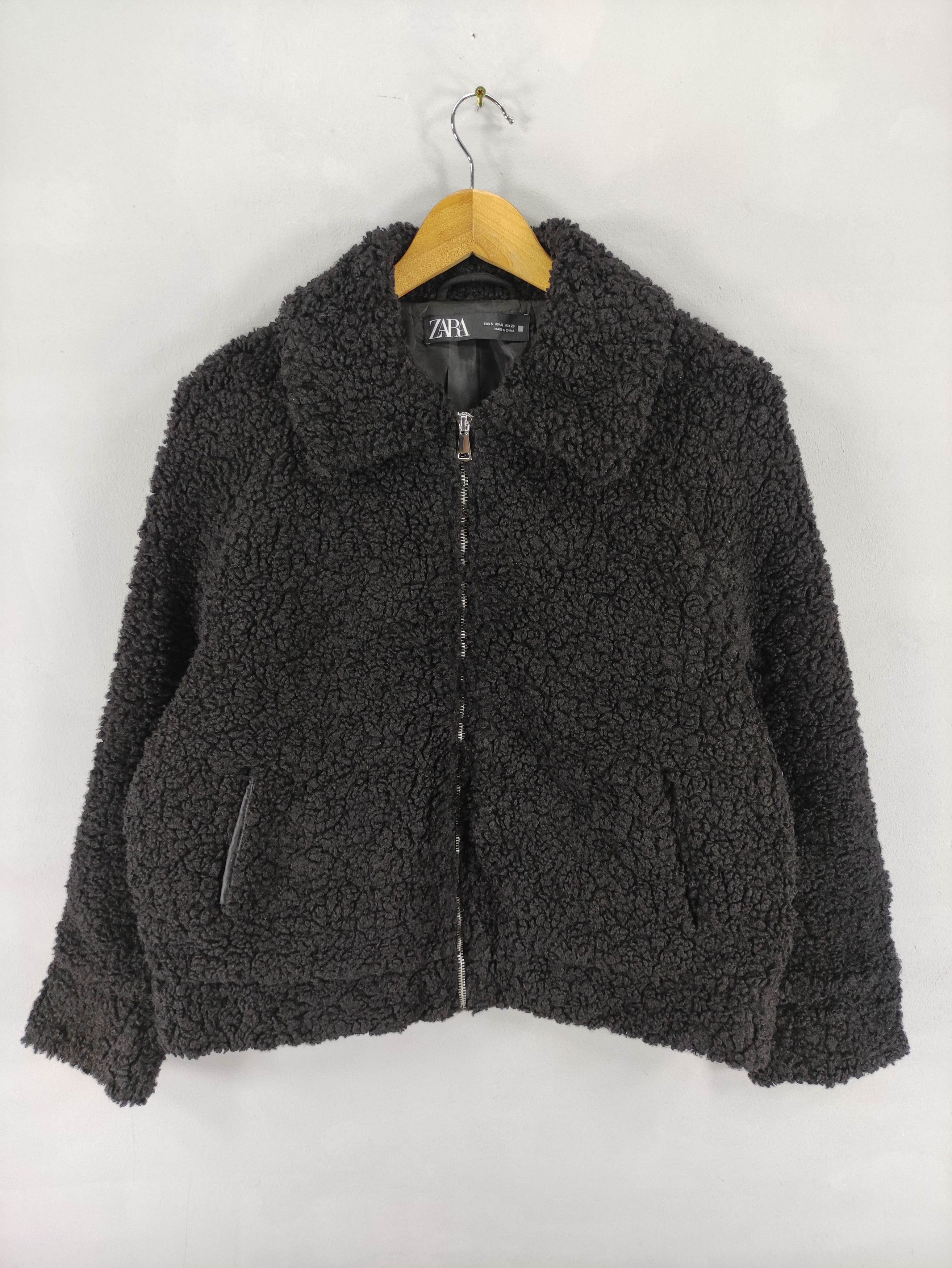 Zara Zara Black Sherpa Jacket Zipper Size S / US 4 / IT 40 - 1 Thumbnail