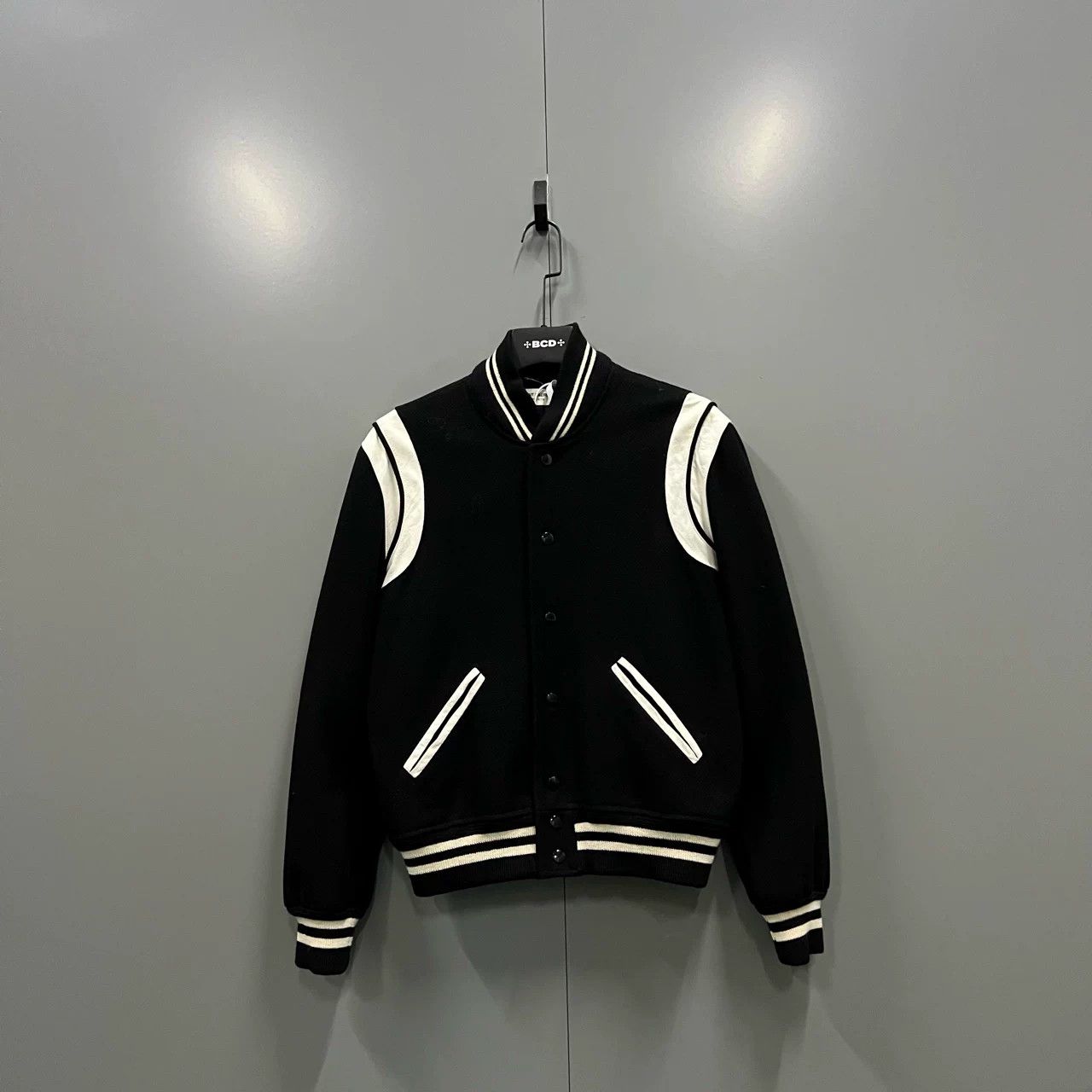 Saint Laurent Paris Saint Laurent SLP Black White Baseball Jacket Size US S / EU 44-46 / 1 - 1 Thumbnail