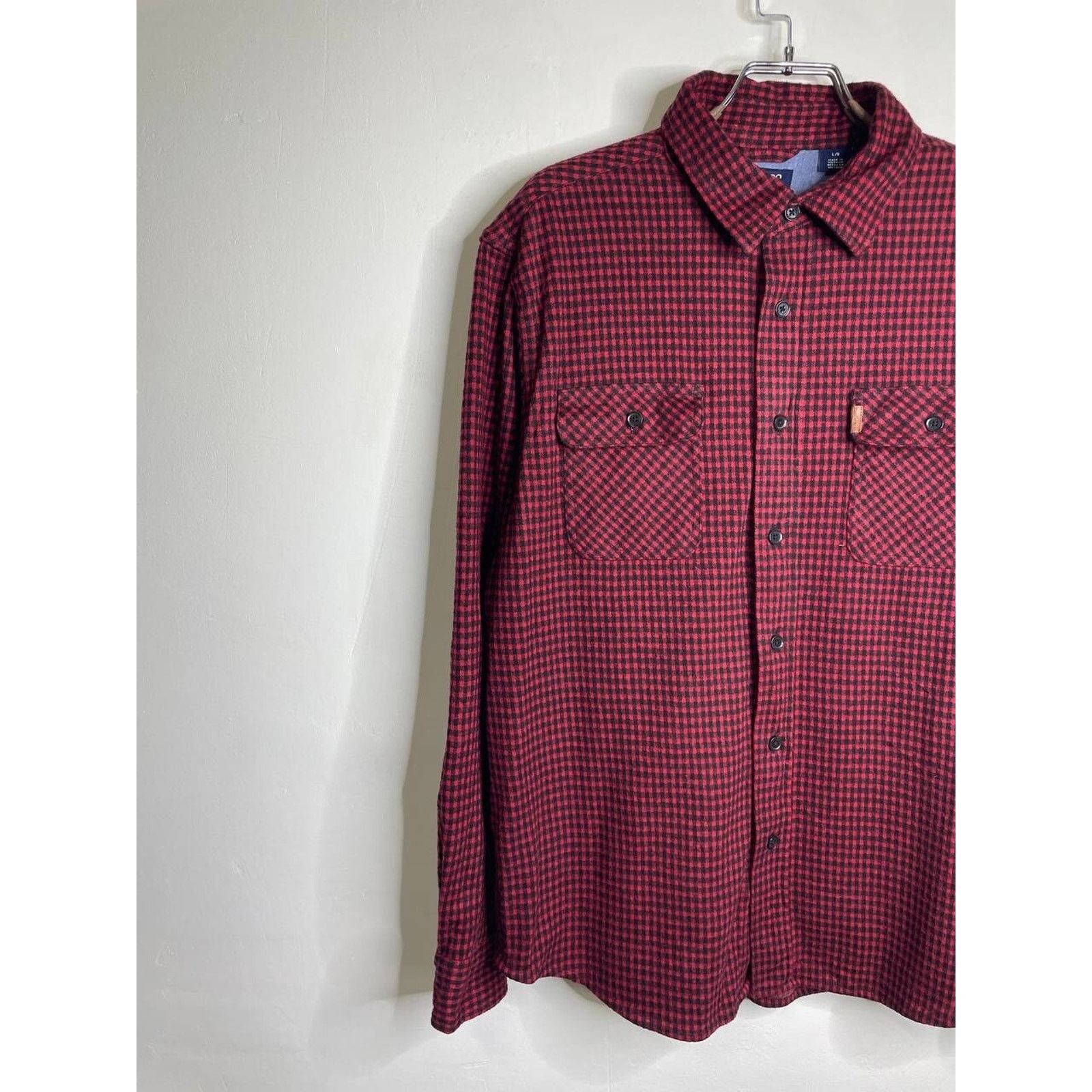 Chaps Vintage CHAPS Red Black Micro Check Flannel Shirt L Size US L / EU 52-54 / 3 - 7 Thumbnail