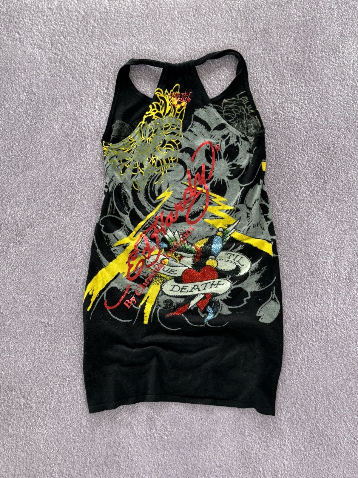 Ed Hardy Ed Hardy Y2K Wool Glamour Print Mini Dress With Rhinestones Size M / US 6-8 / IT 42-44 - 2 Thumbnail