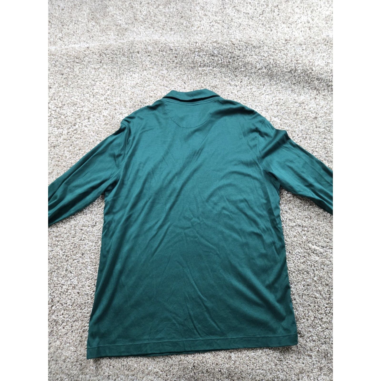 UNTUCKit UNTUCKit Polo Shirt Mens Large Green Long Sleeve Cotton Pullover Size US L / EU 52-54 / 3 - 7 Thumbnail